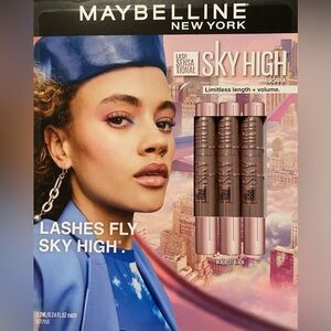 NEW- 3 pack Maybelline Lash Sensational Sky High Mascara – Blackest Black